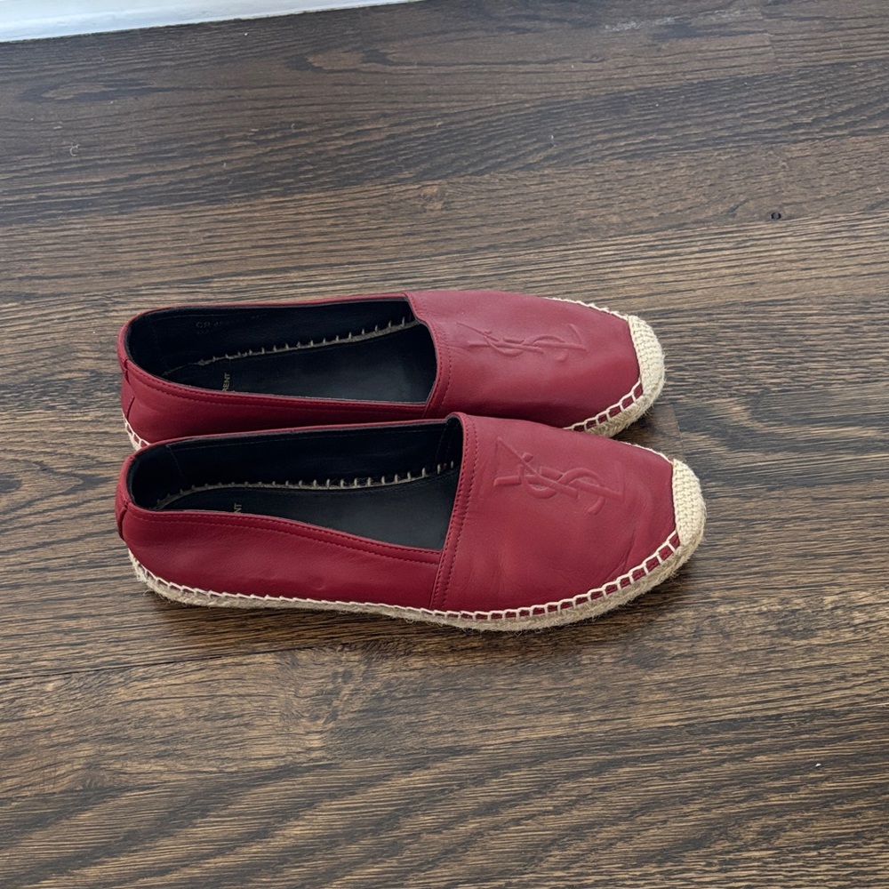 Saint Laurent Burgundy Espadrilles - Picture 2 of 3